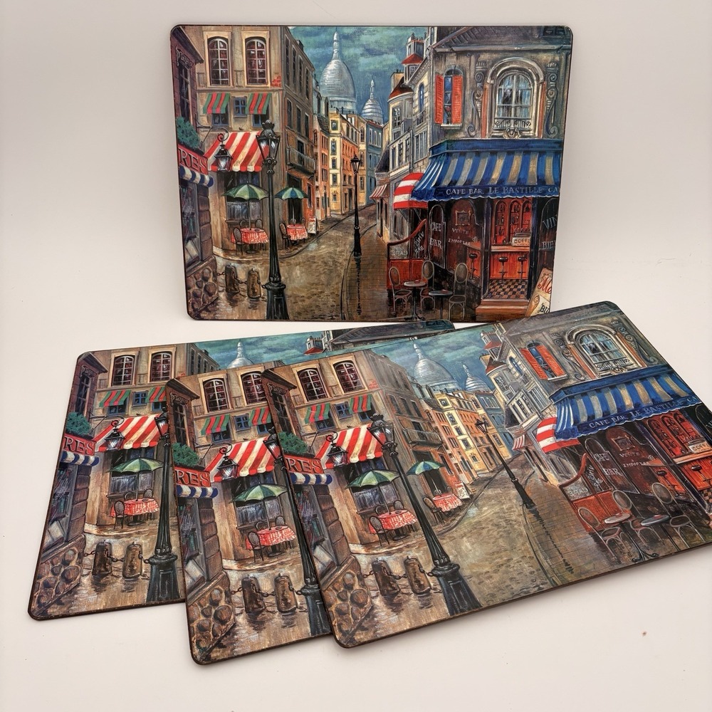 4 Pimpernel Cork Placemats Place Mats European Cityscape Bistro Paris